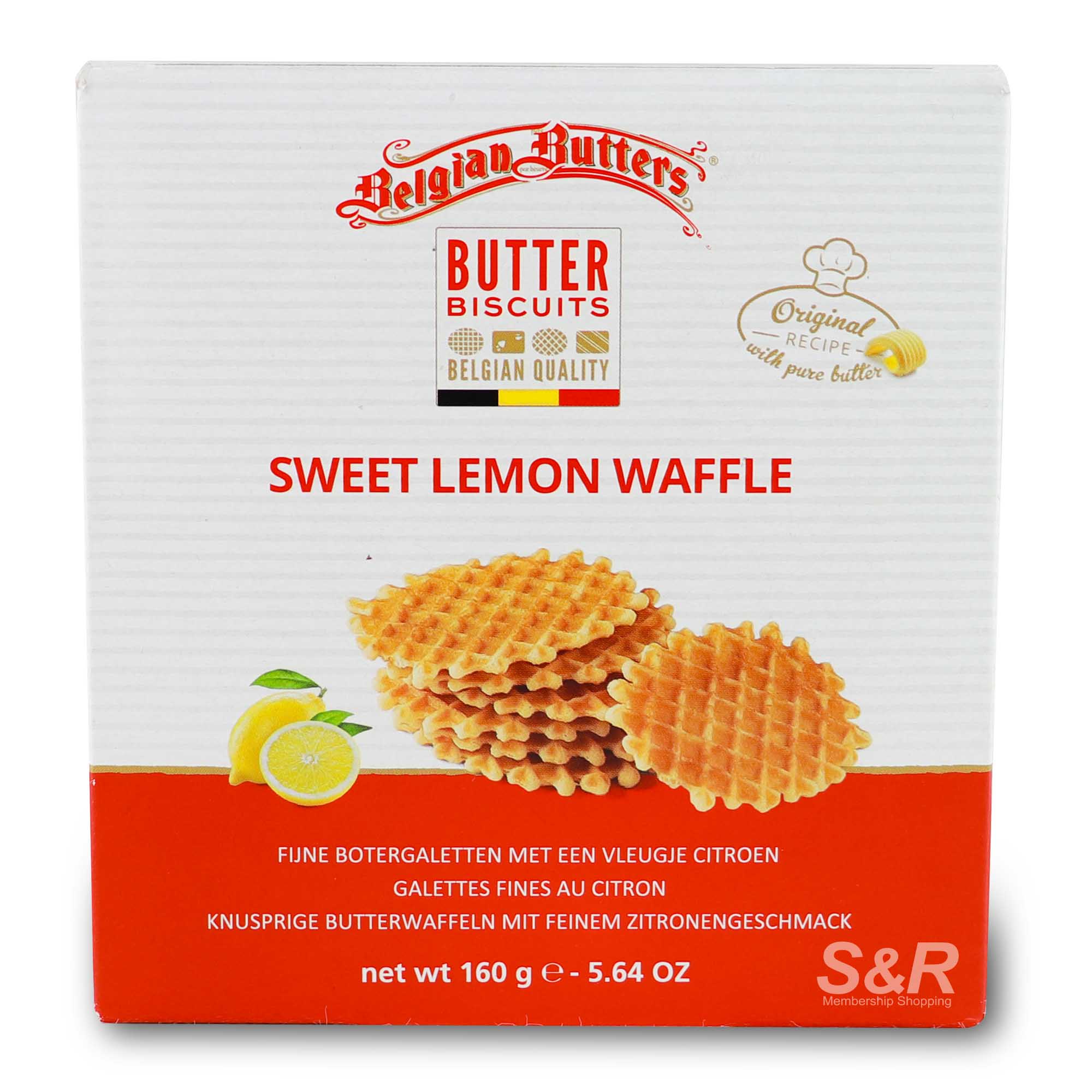 Belgian Butters Sweet Lemon Waffle Butter Biscuits 160g Belgian Butters Sweet Lemon Waffle Butter Biscuits 160g